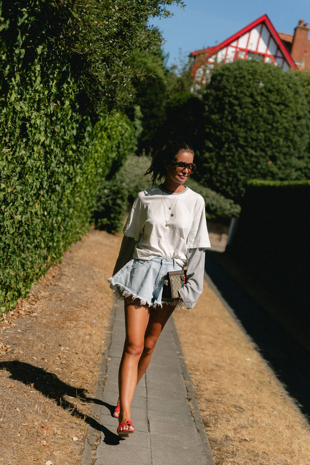 Isabeau LS T-shirt ecru/grey