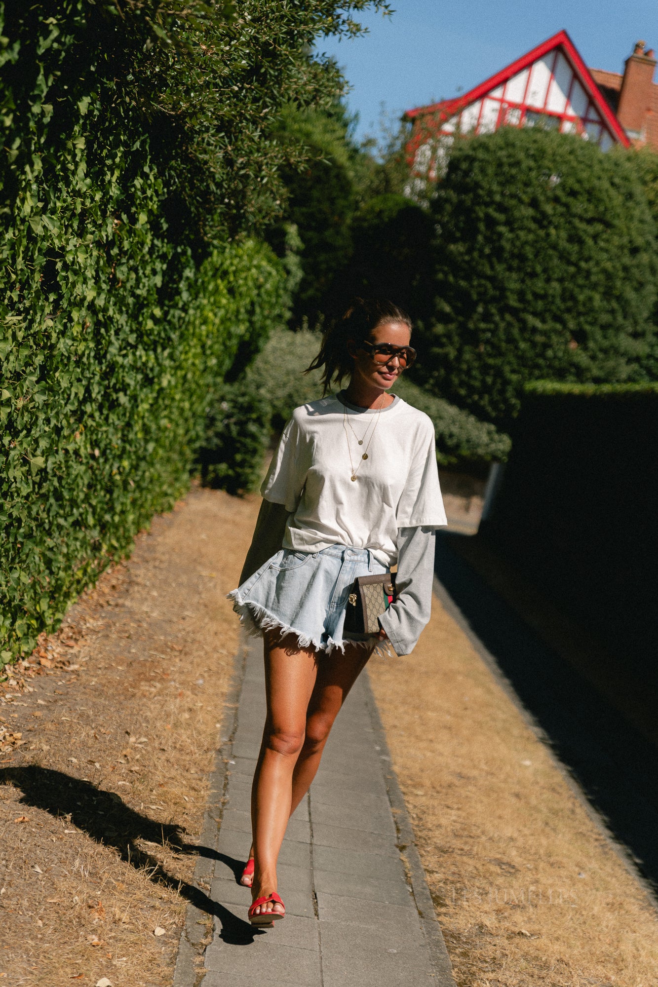 Isabeau LS T-shirt ecru/grey