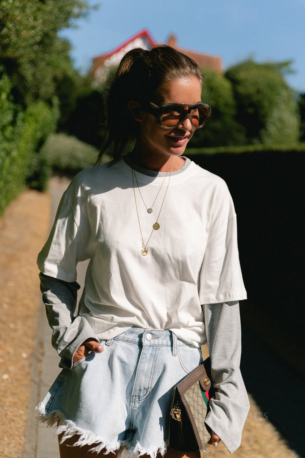 Isabeau LS T-shirt ecru/grey