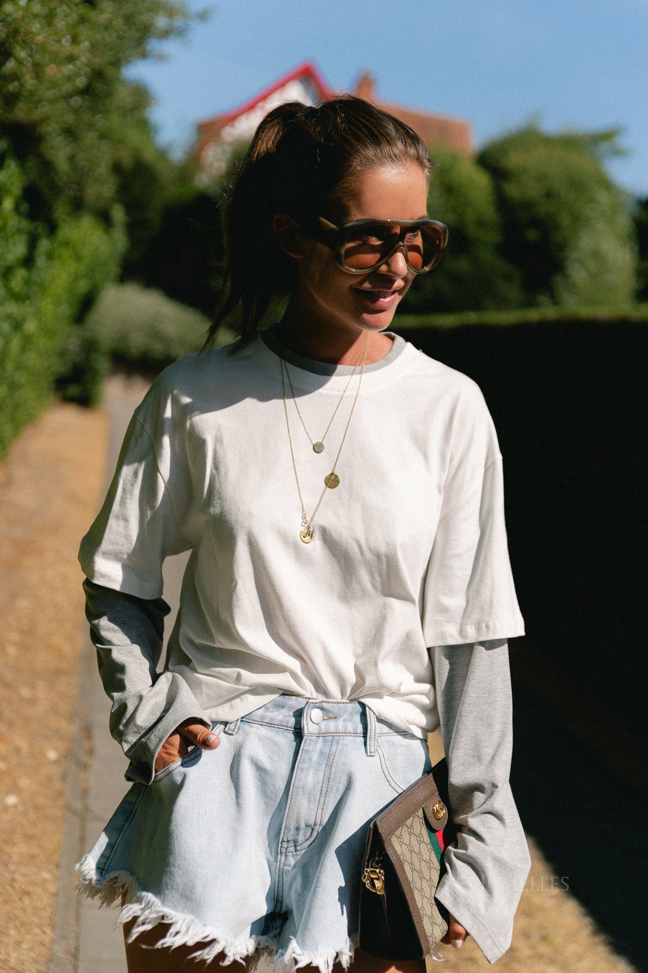 Isabeau LS T-shirt ecru/grey