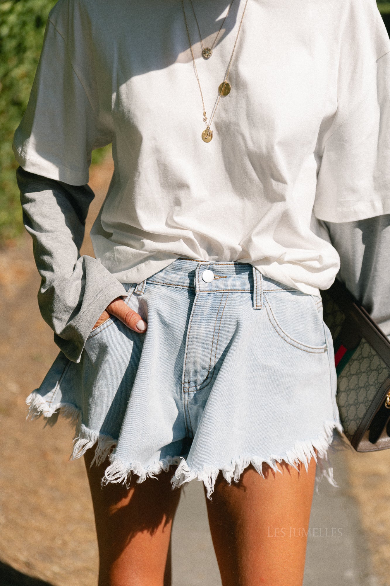 Margot denim shorts light blue