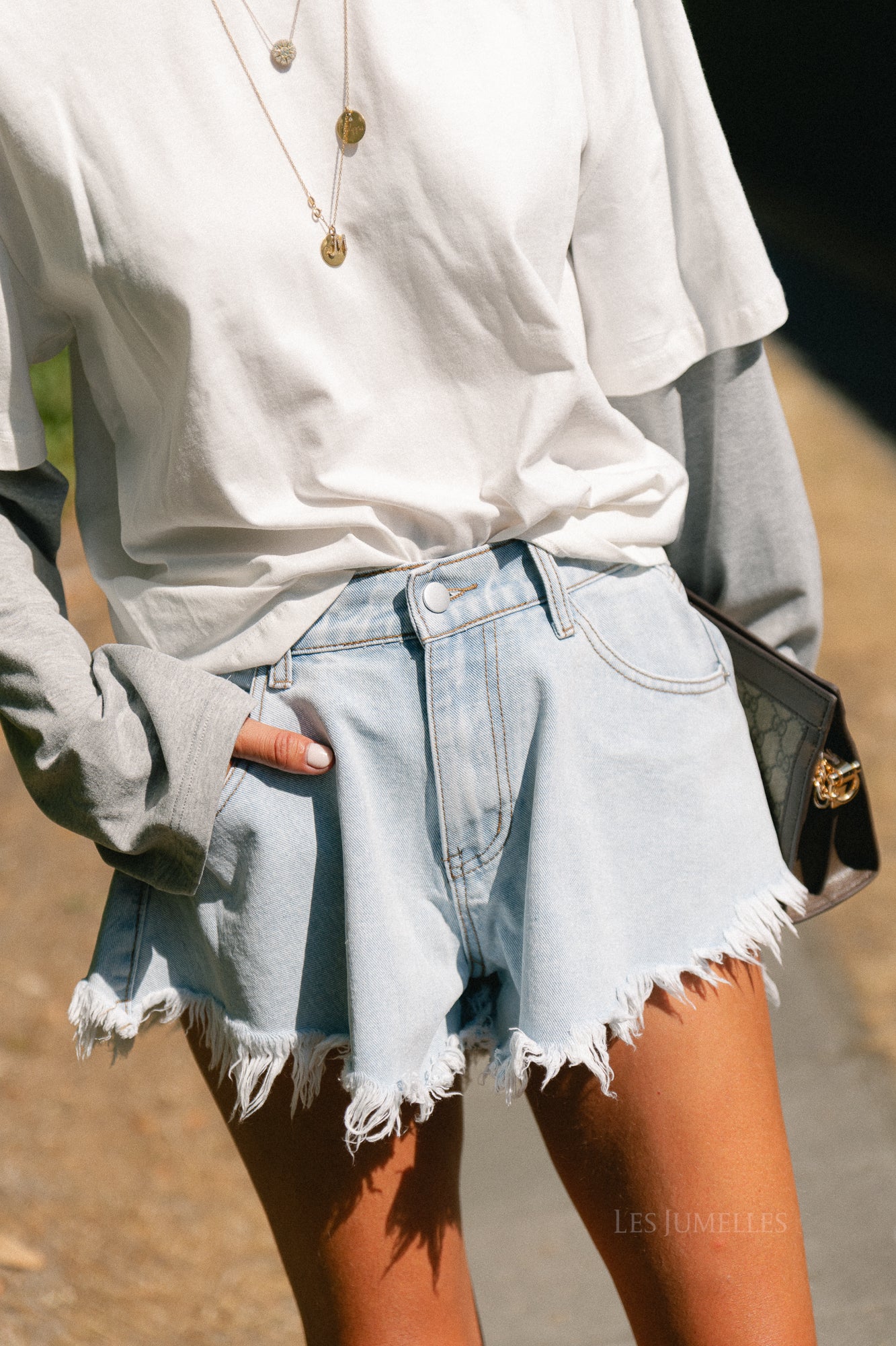 Margot denim shorts light blue