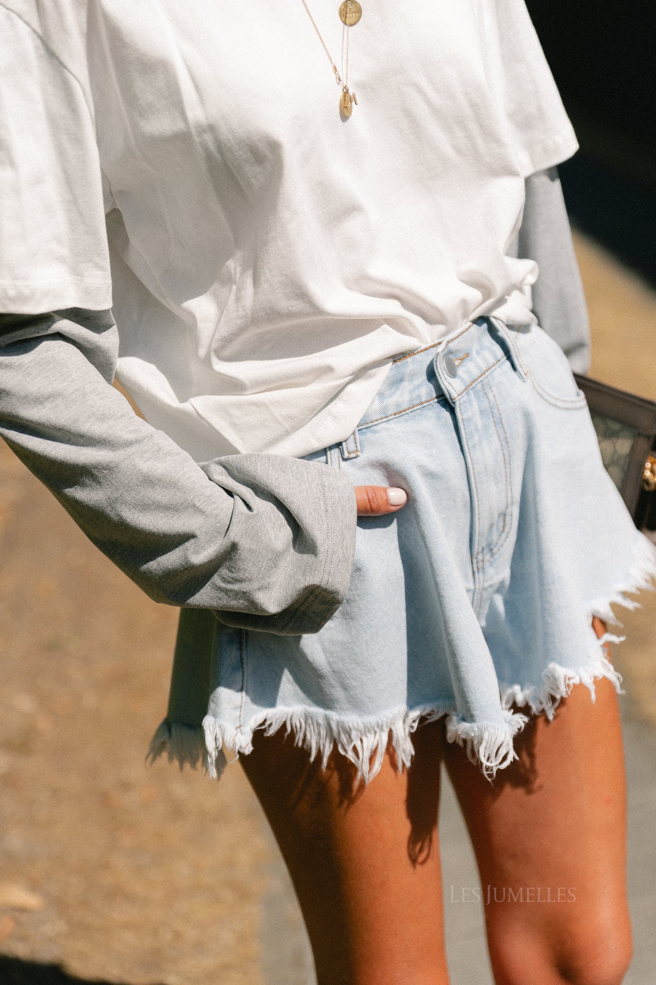 Margot denim shorts light blue