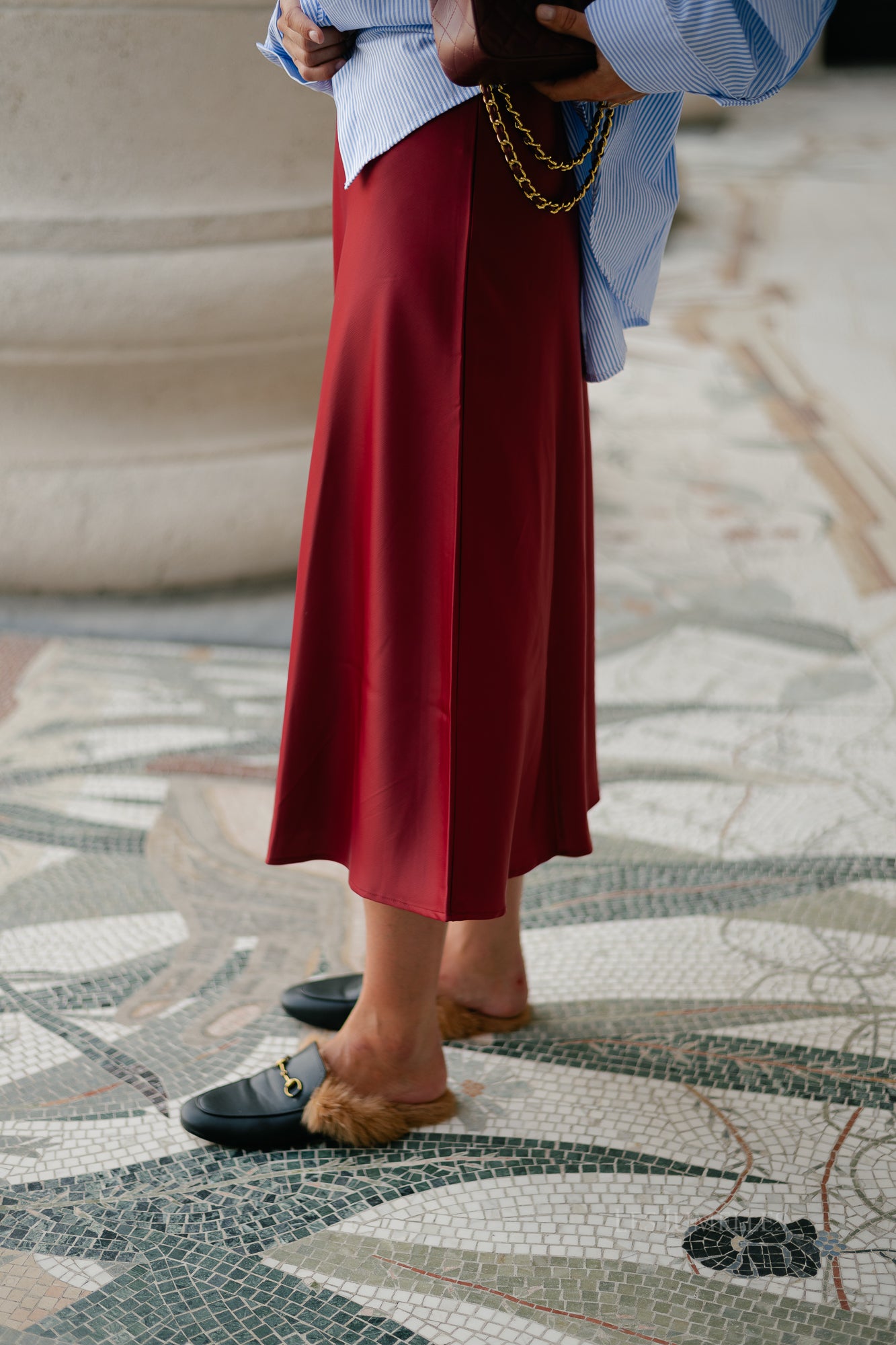 YASPella HW maxi skirt tibetan red