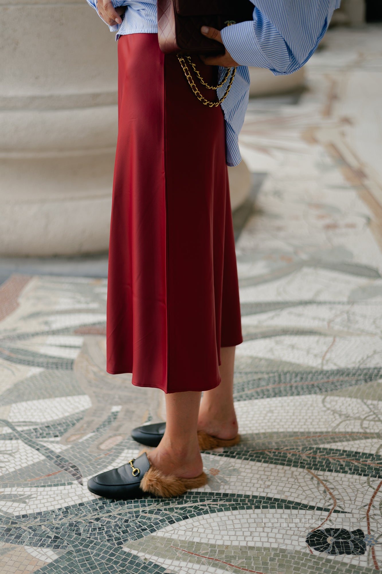 YASPella HW maxi skirt tibetan red