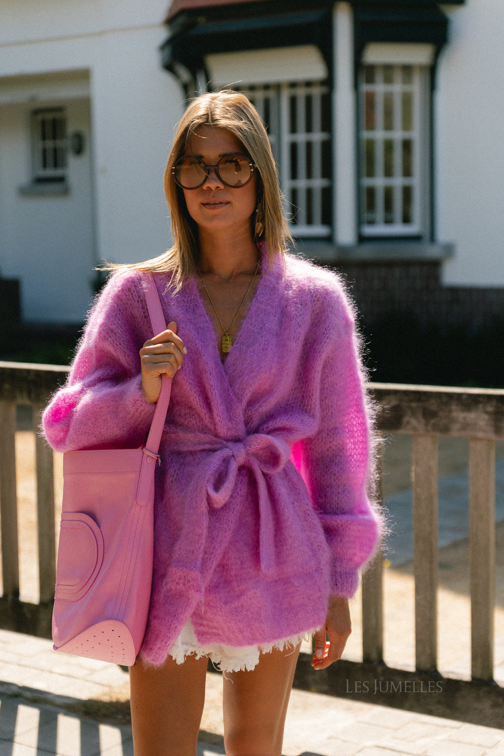 Aline LS knitted cardigan orchid