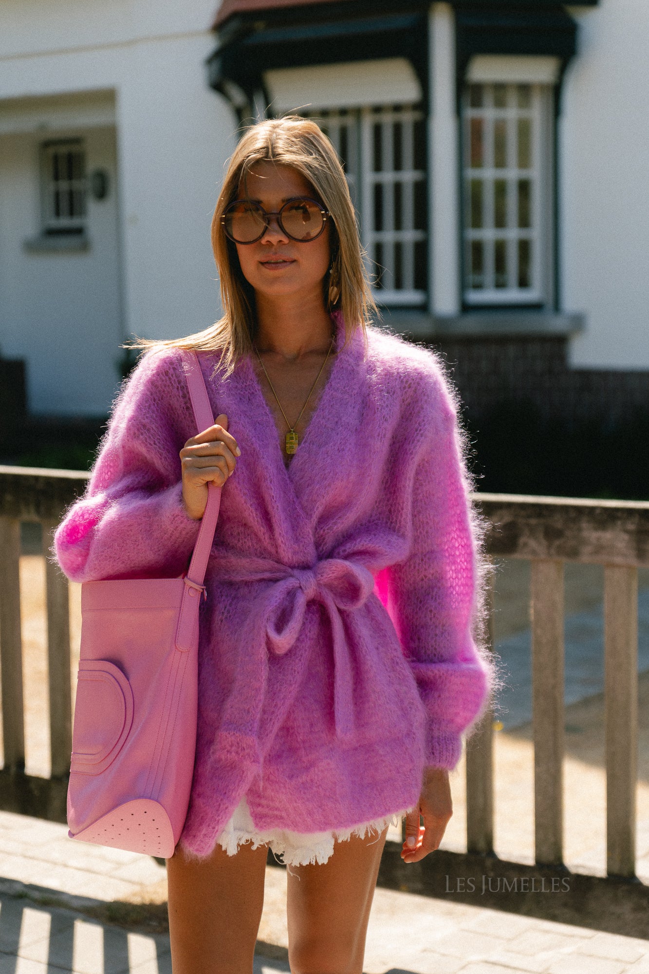 Aline LS knitted cardigan orchid