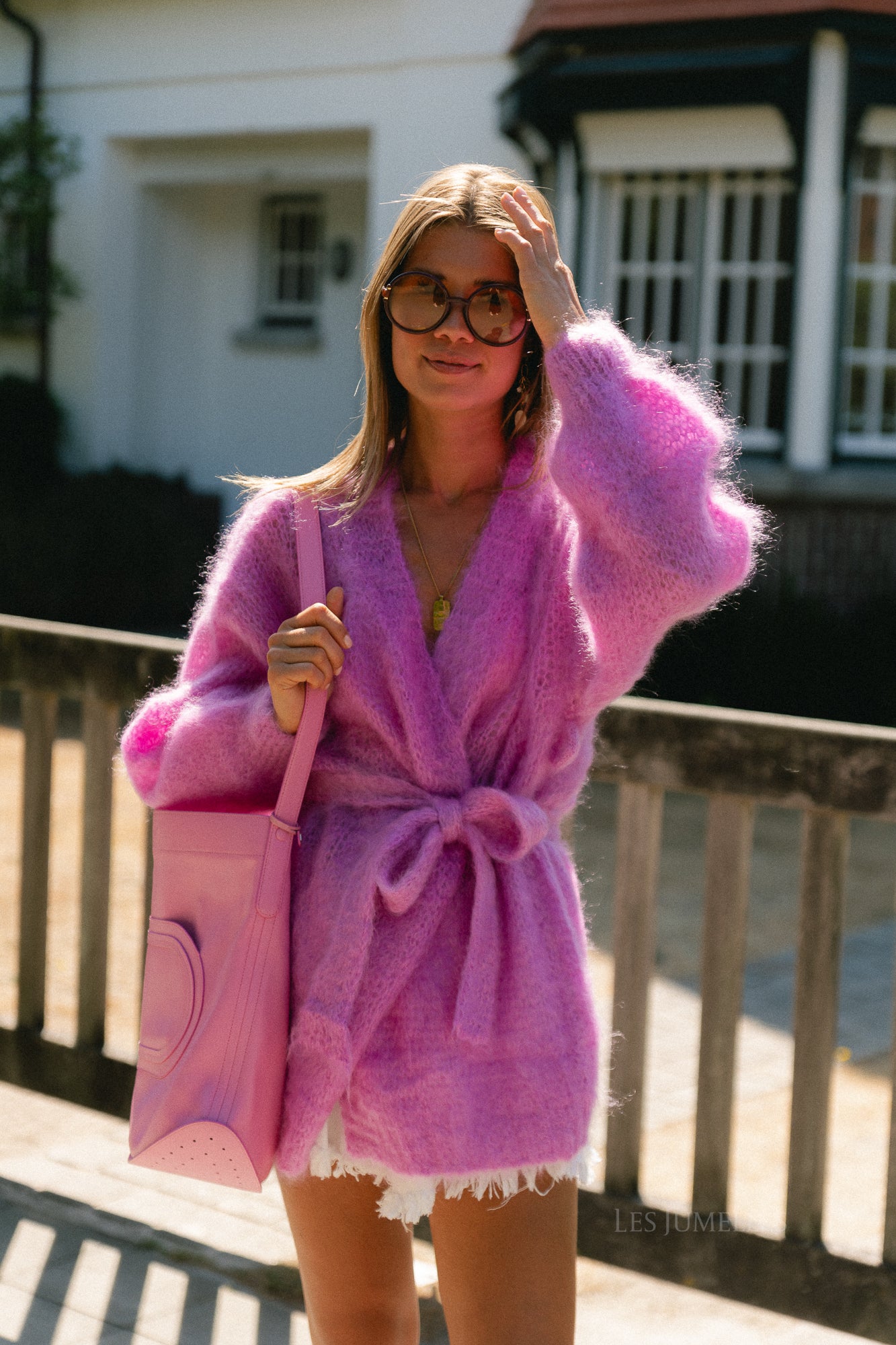 Aline LS knitted cardigan orchid