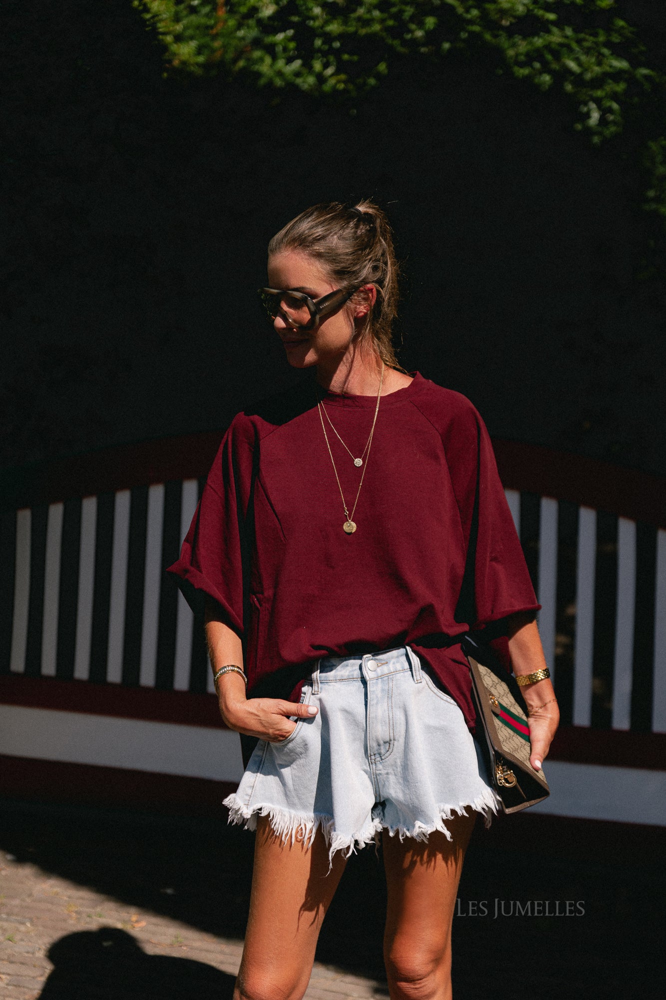 Jeanne T-shirt bordeauxrood