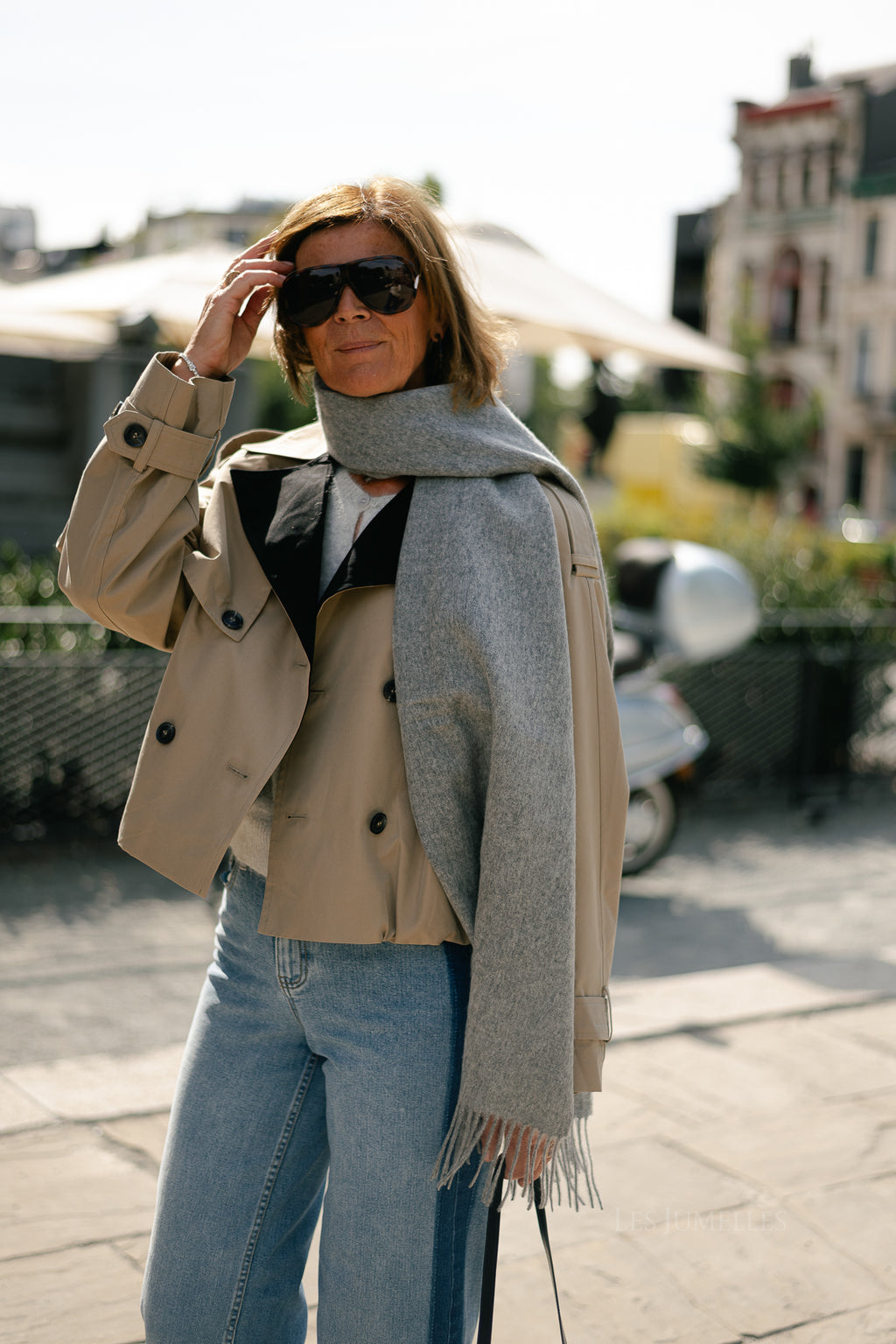 Esma scarf light grey melange