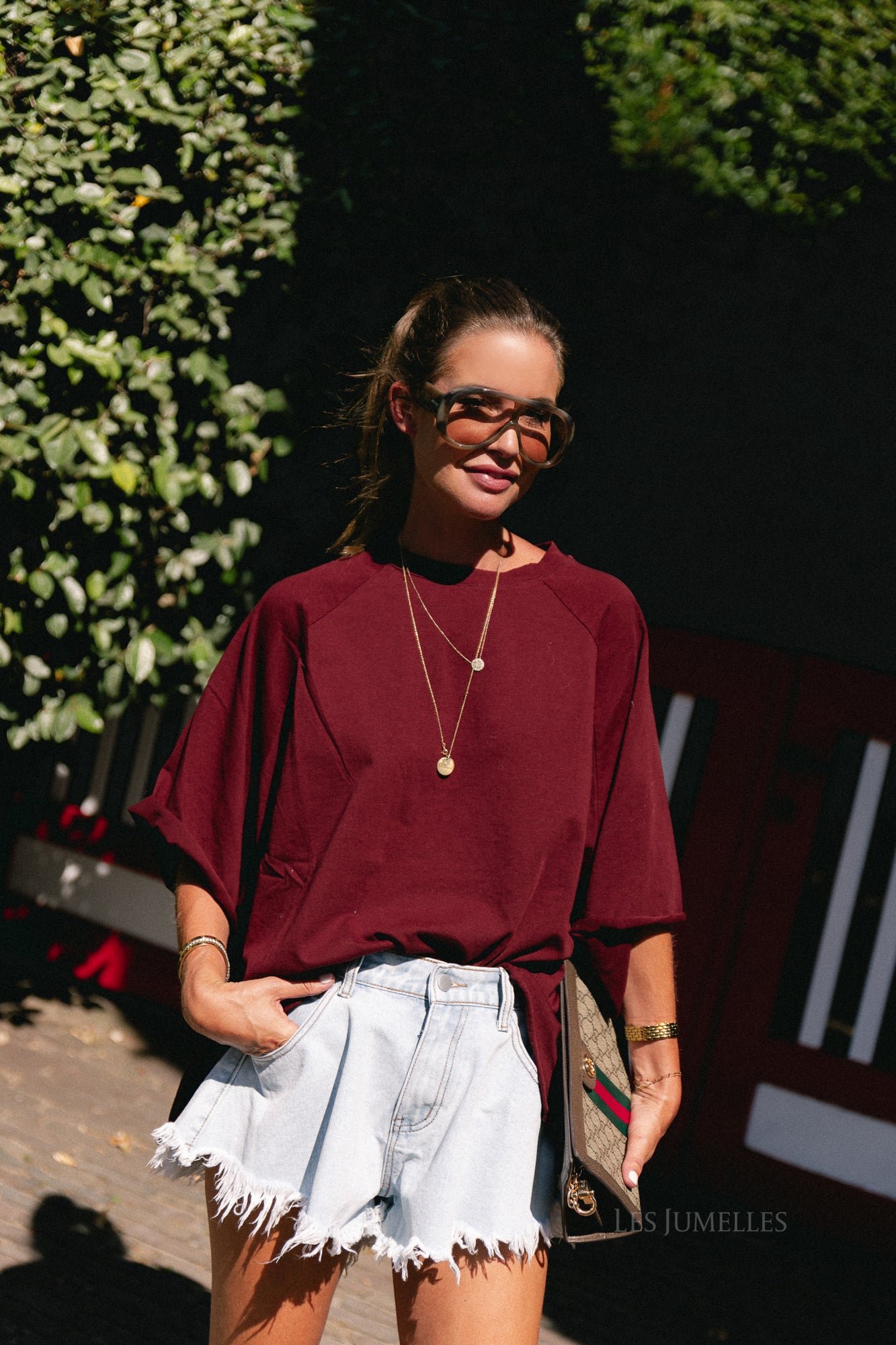 Jeanne T-shirt bordeauxrood
