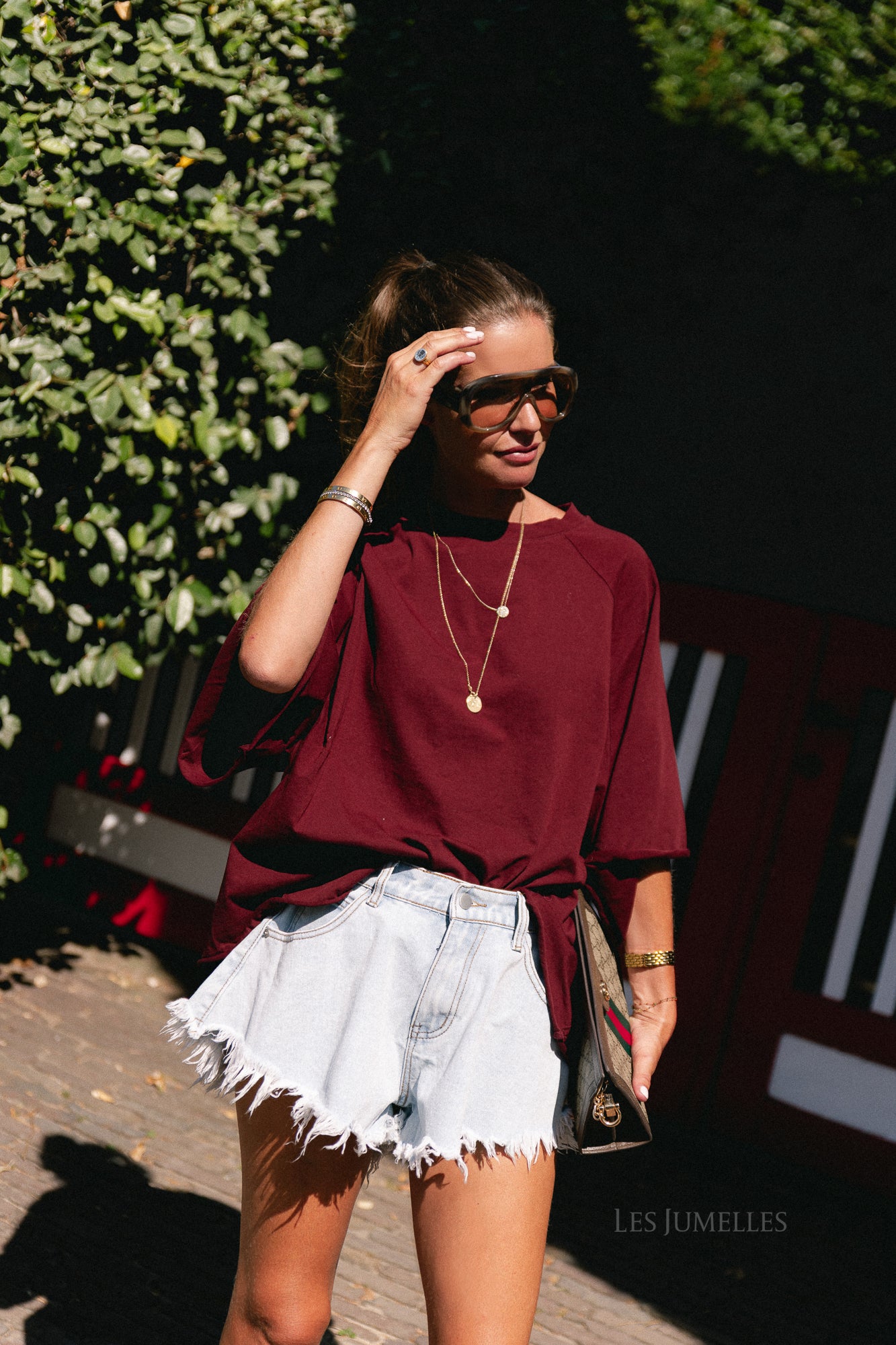 Jeanne T-shirt bordeauxrood