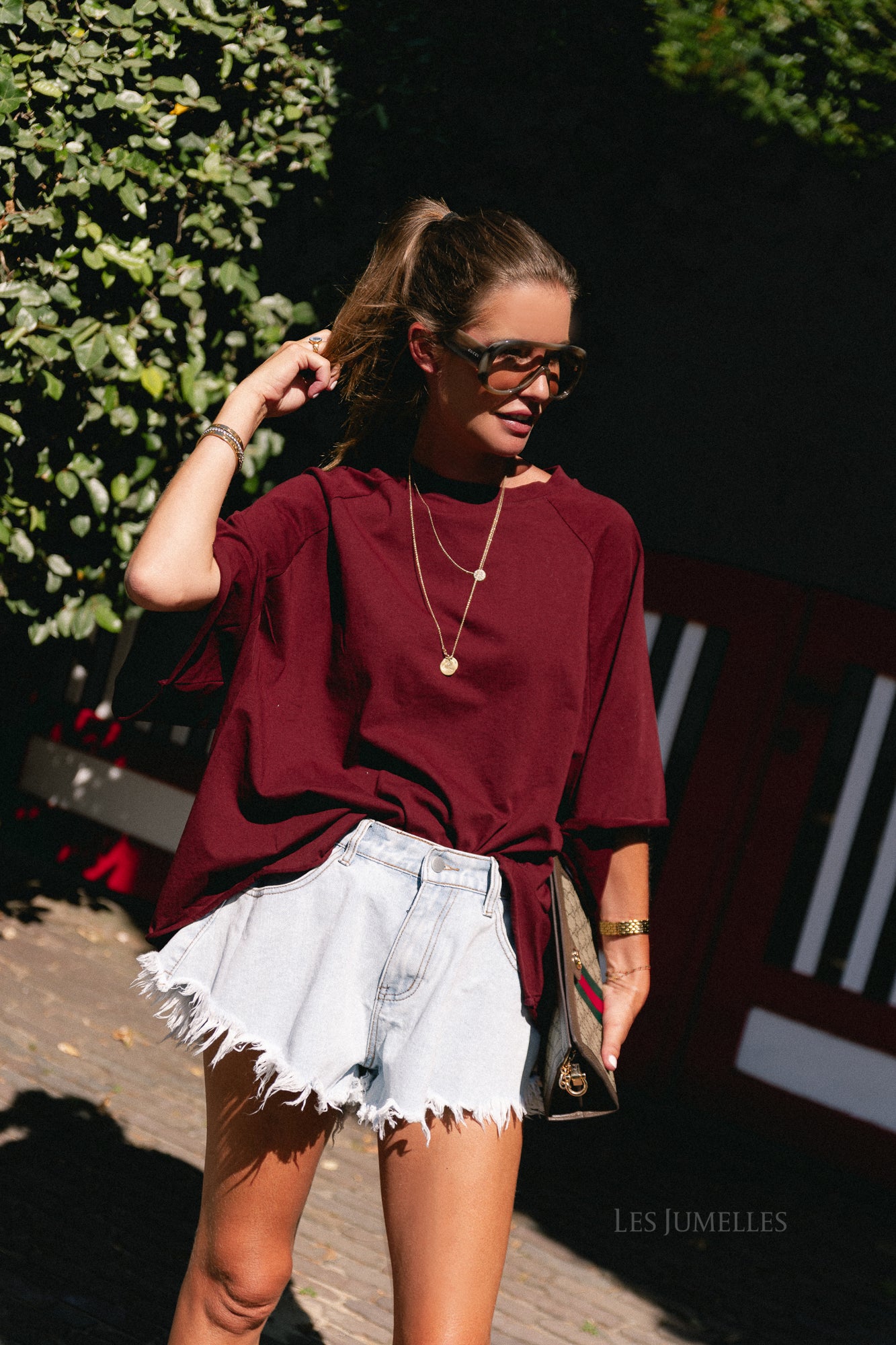 Jeanne T-shirt bordeauxrood