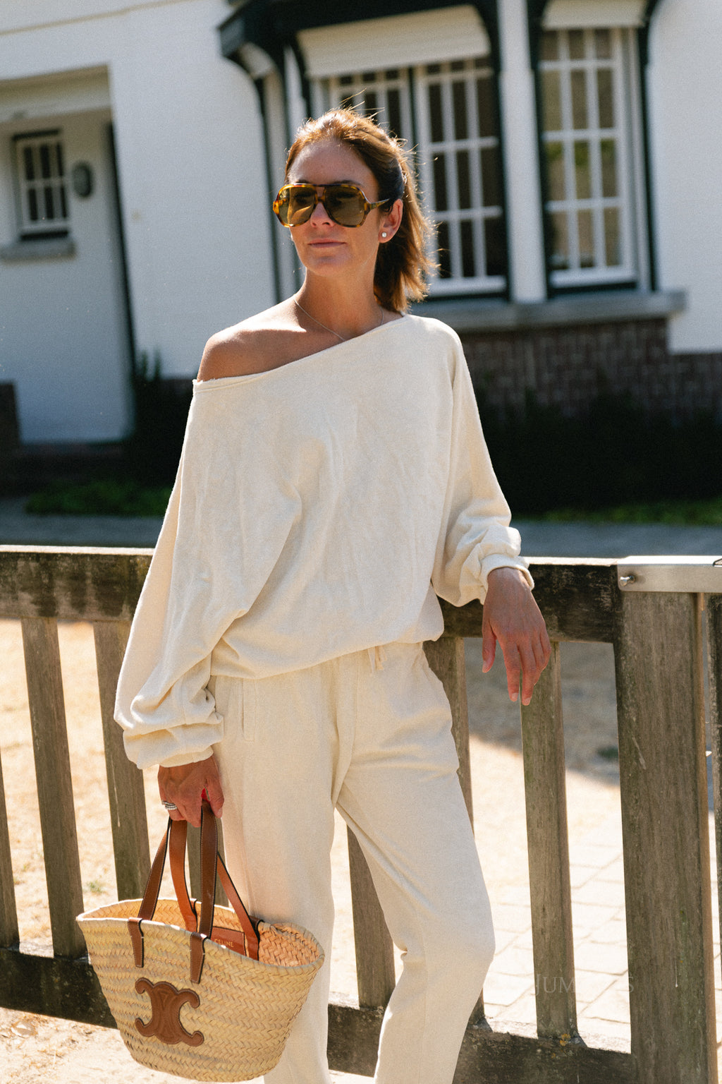 Gisele terry off-shoulder sweatshirt butter