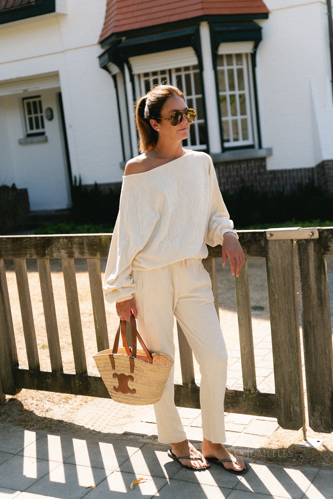 Gisele terry off-shoulder sweatshirt butter