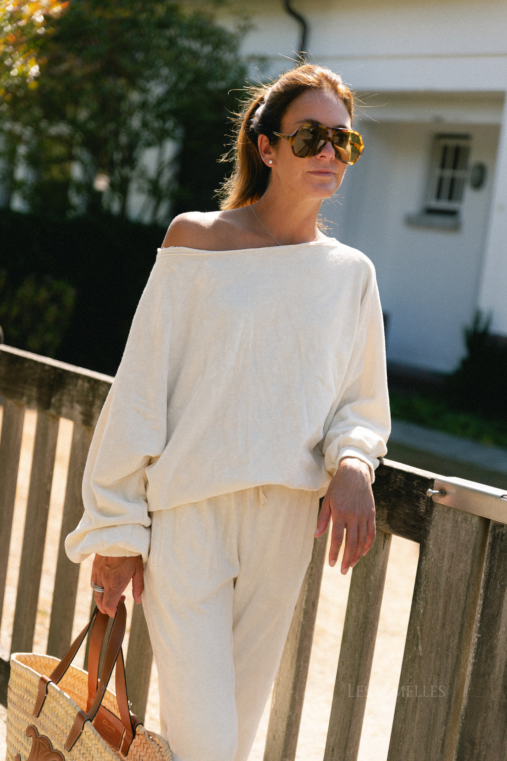Gisele terry off-shoulder sweatshirt butter