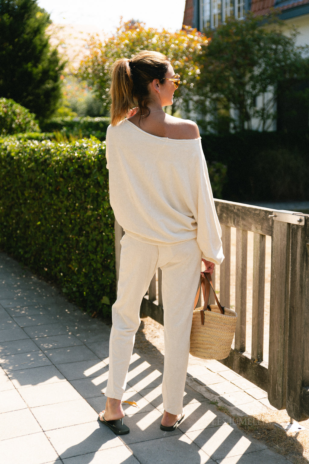 Gisele terry off-shoulder sweatshirt butter