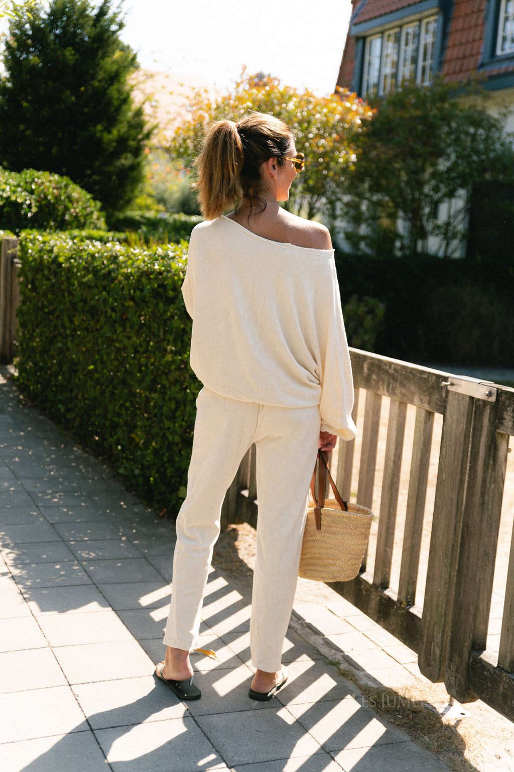 Gisele terry off-shoulder sweatshirt butter