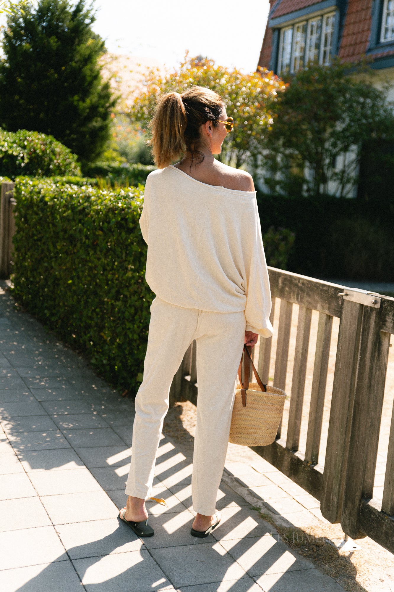 Gisele terry off-shoulder sweatshirt butter