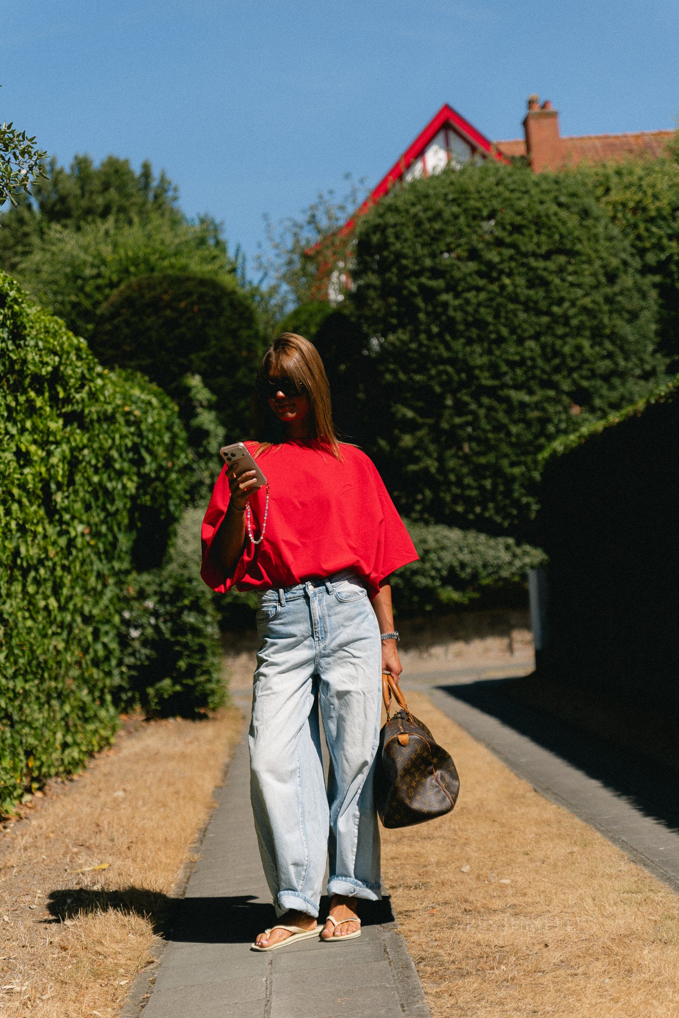 Cassie oversized T-shirt red