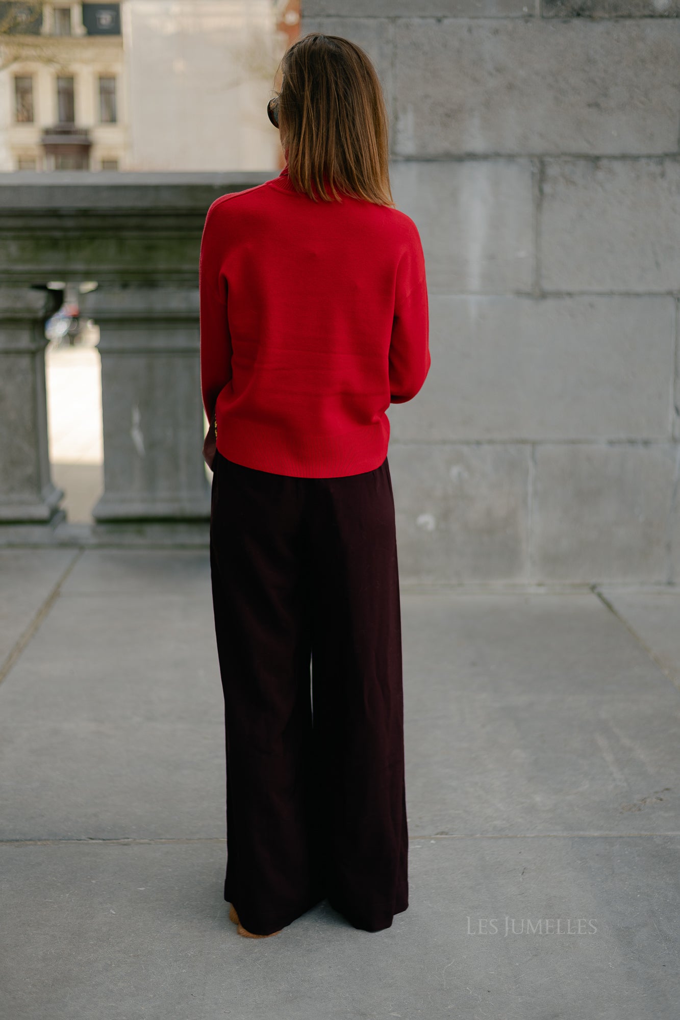 SLFKamma LS knitted roll neck equestrian red
