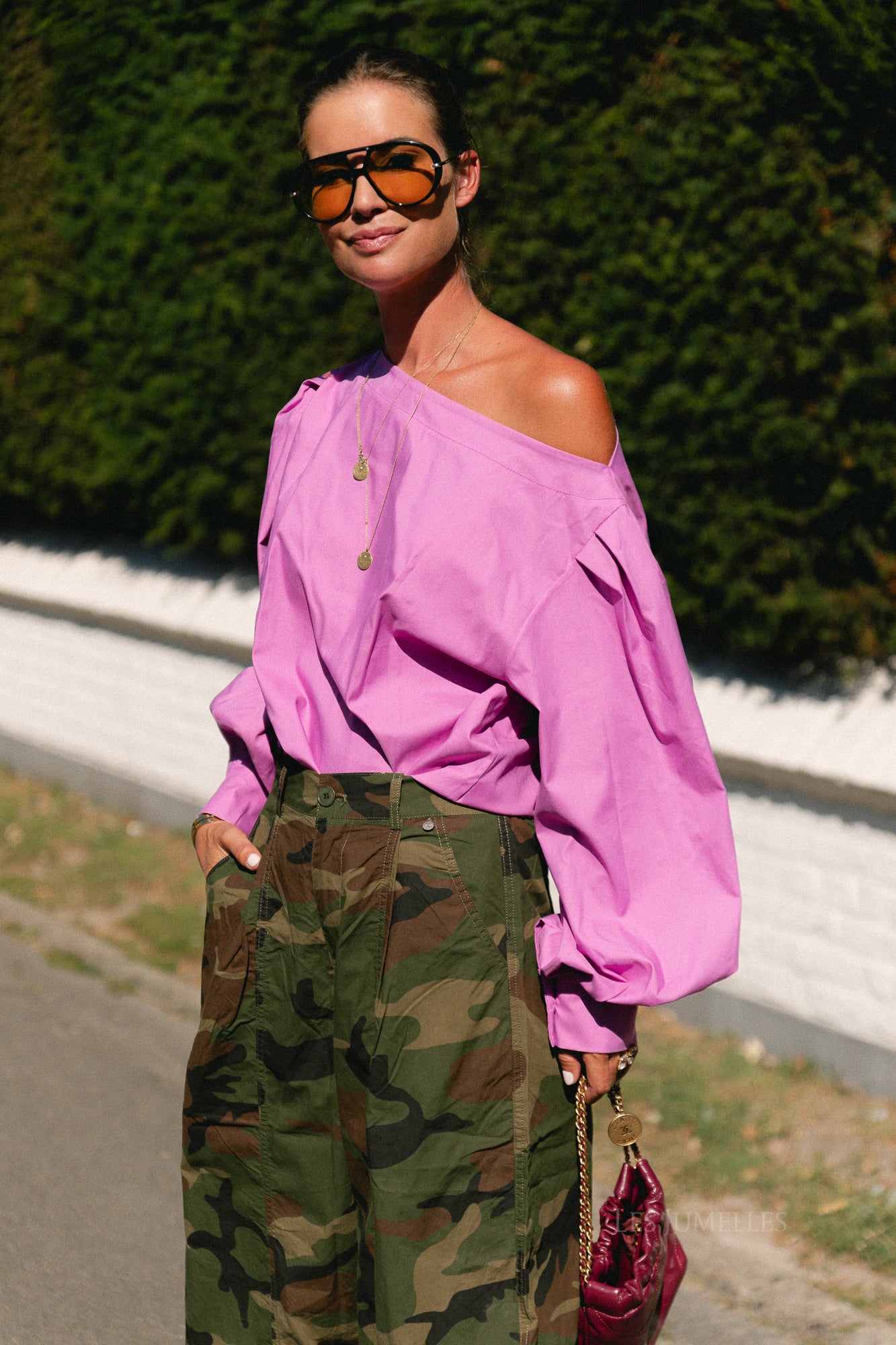 Hannah off-shoulder blouse orchid