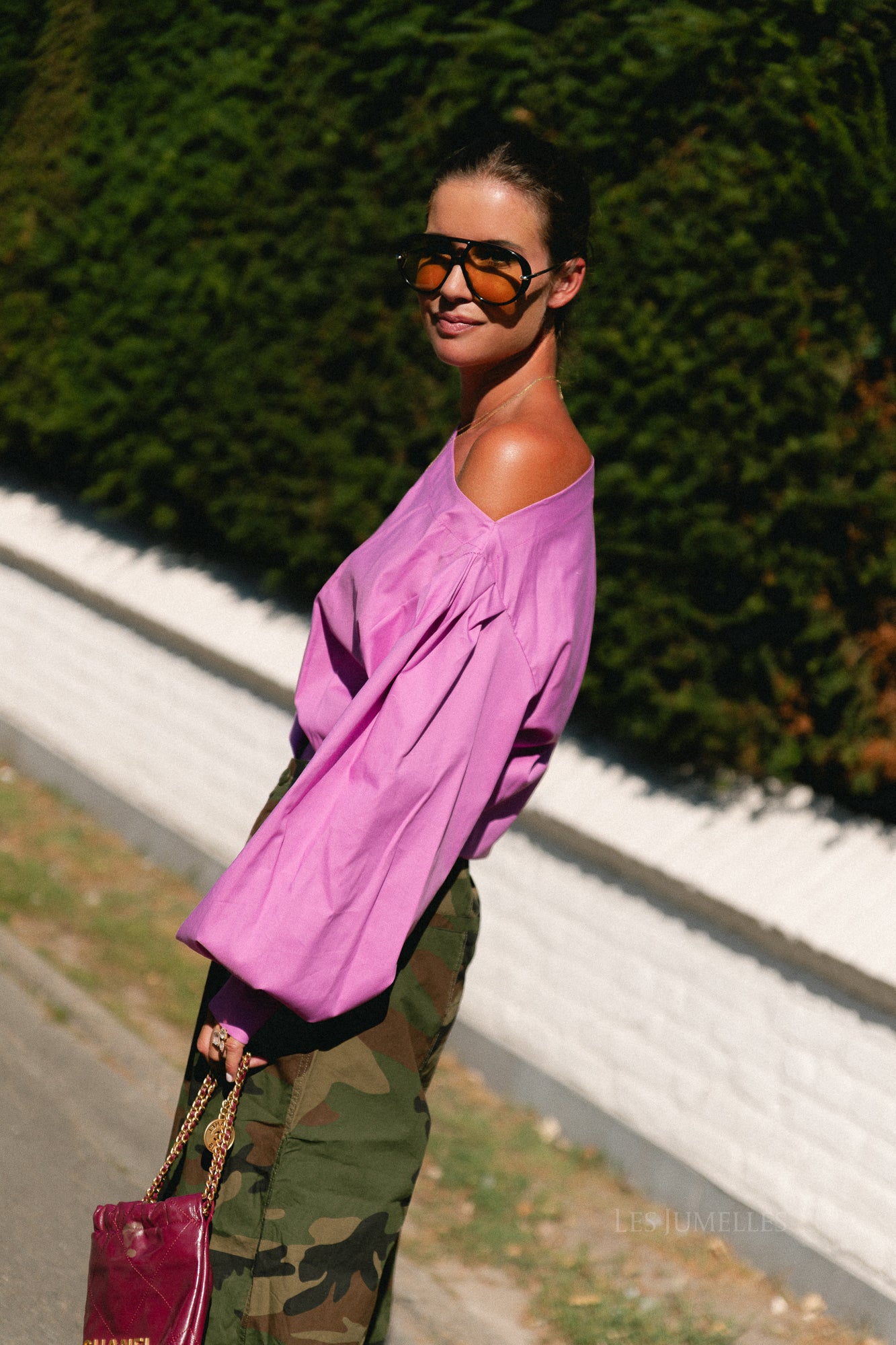 Hannah off-shoulder blouse orchid