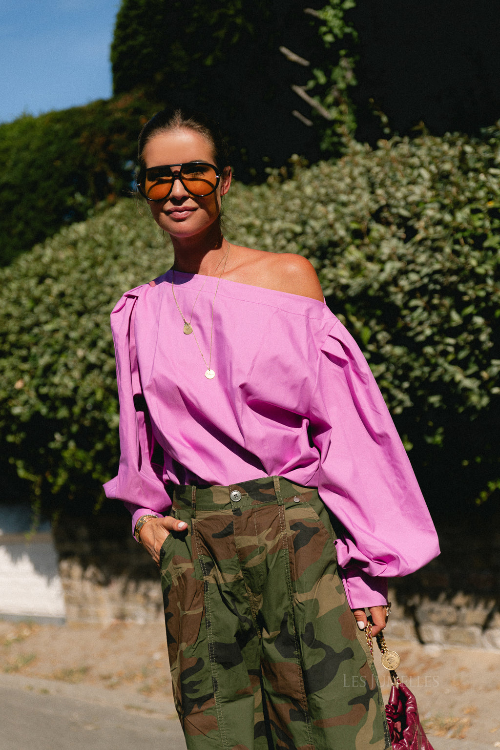 Hannah off-shoulder blouse orchid