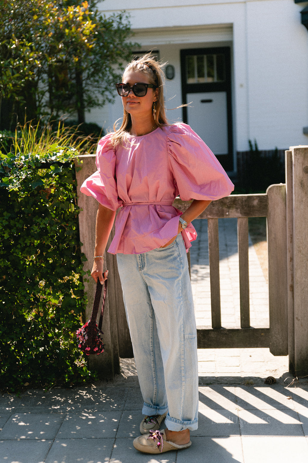 YASArima 3/4 oversize top cashmere rose