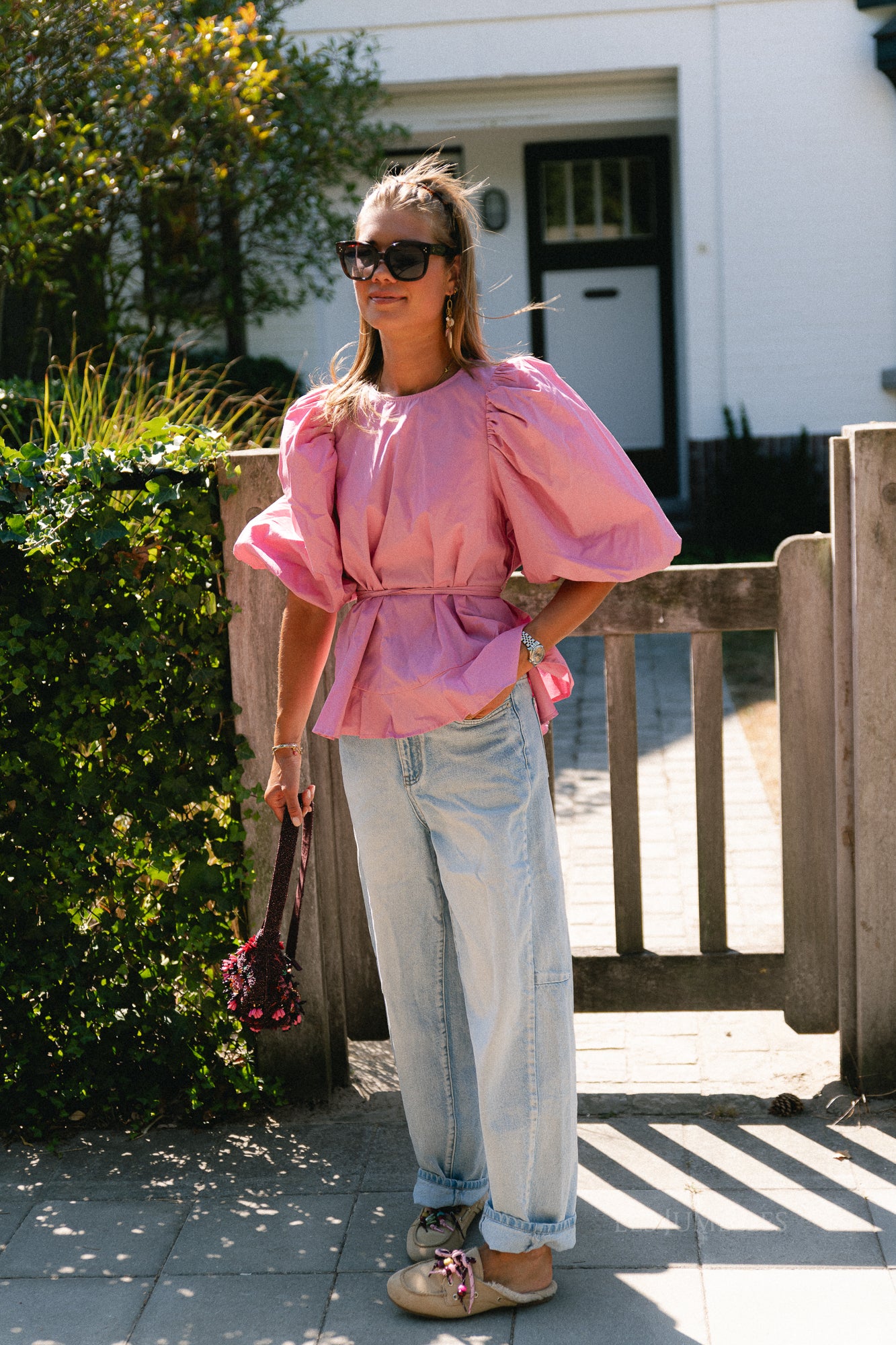YASArima 3/4 oversize top cashmere rose