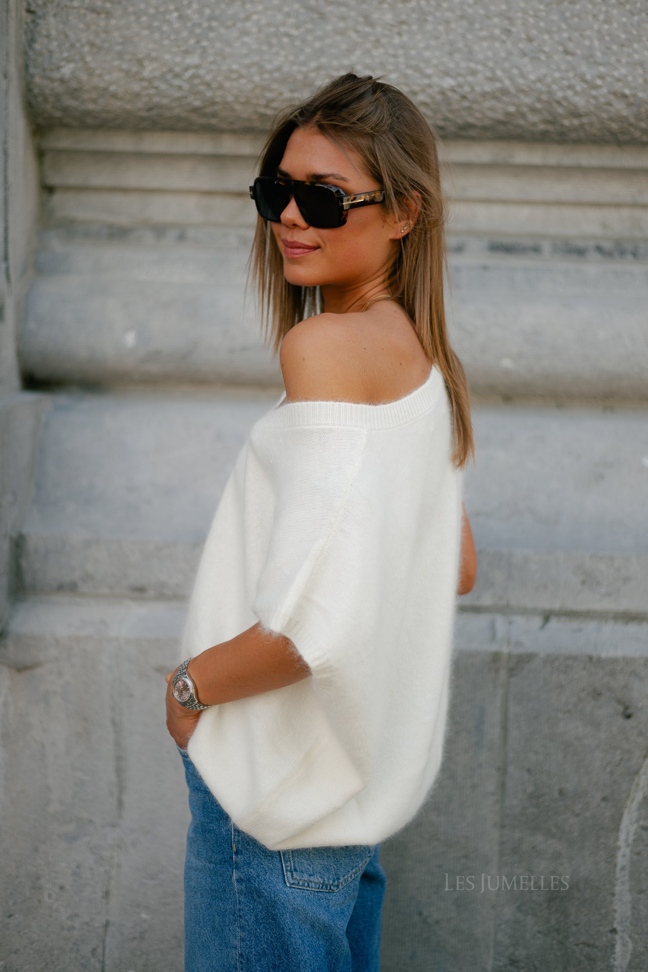 Georgine knitted vest ecru