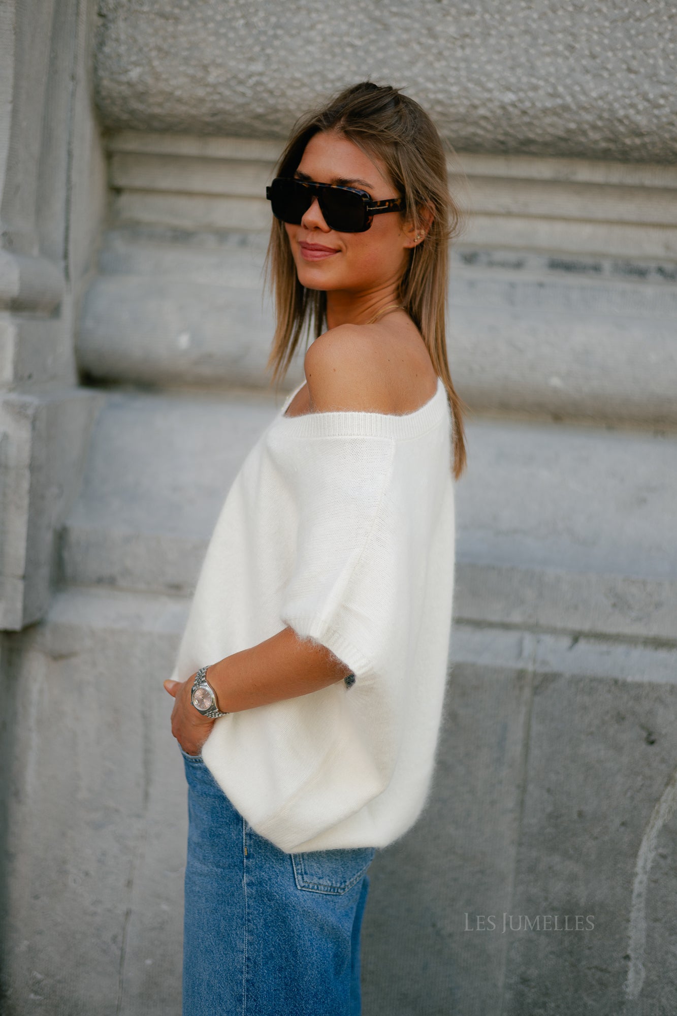 Georgine knitted vest ecru