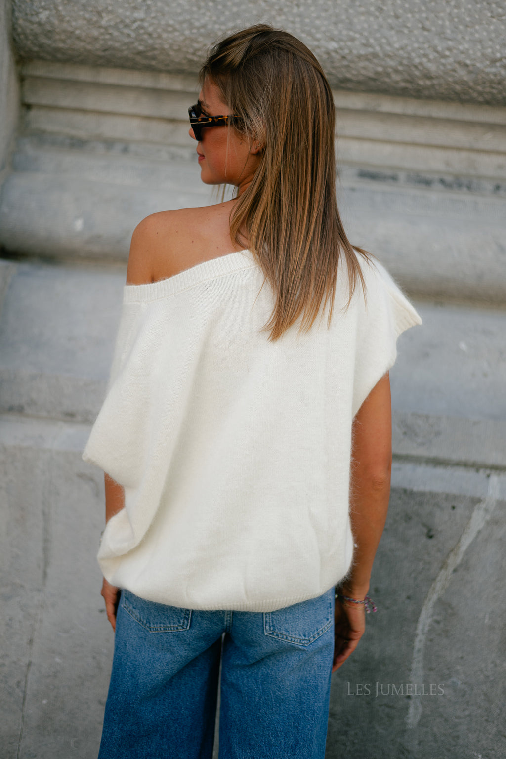 Georgine knitted vest ecru