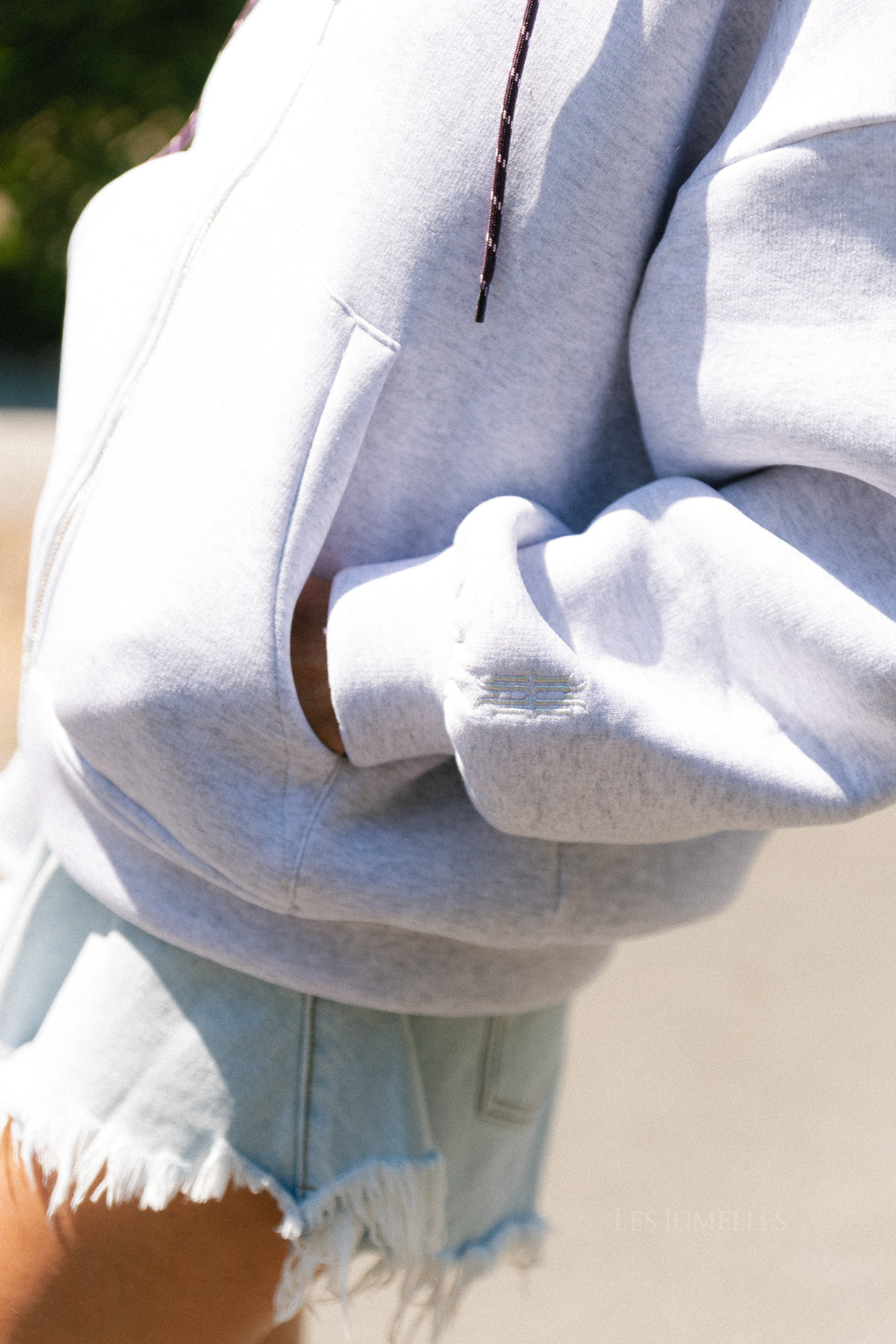 Les Jumelles hooded sweatshirt light grey melange