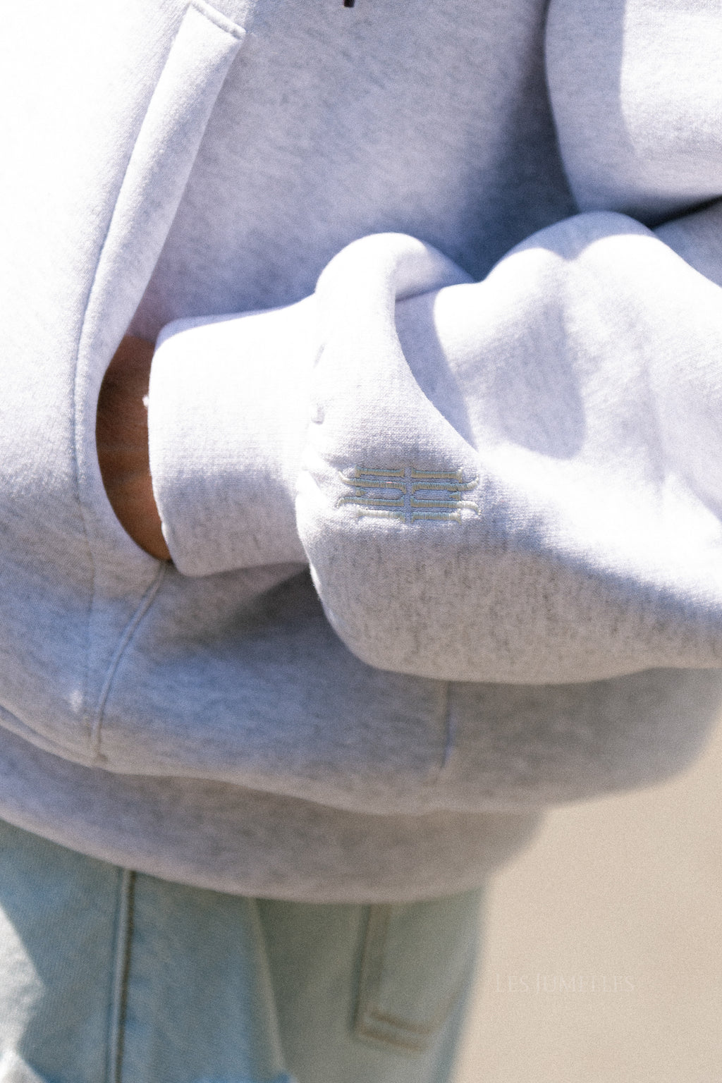 Les Jumelles hooded sweatshirt light grey melange
