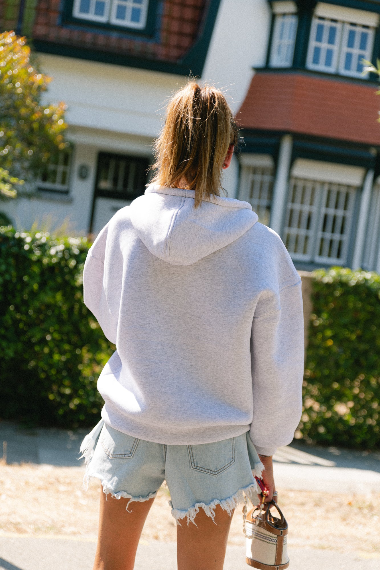 Les Jumelles hooded sweatshirt light grey melange