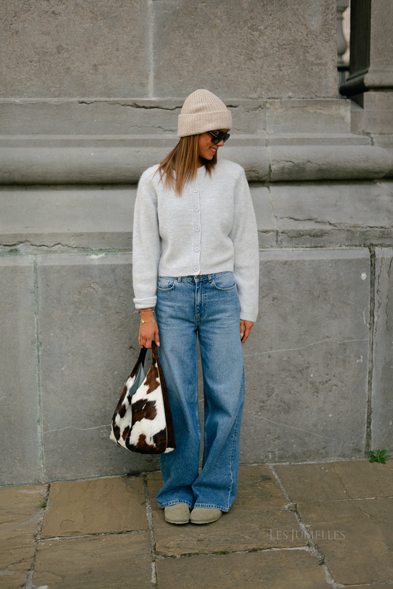 SLFSia LS knit cropped cardigan ancient water