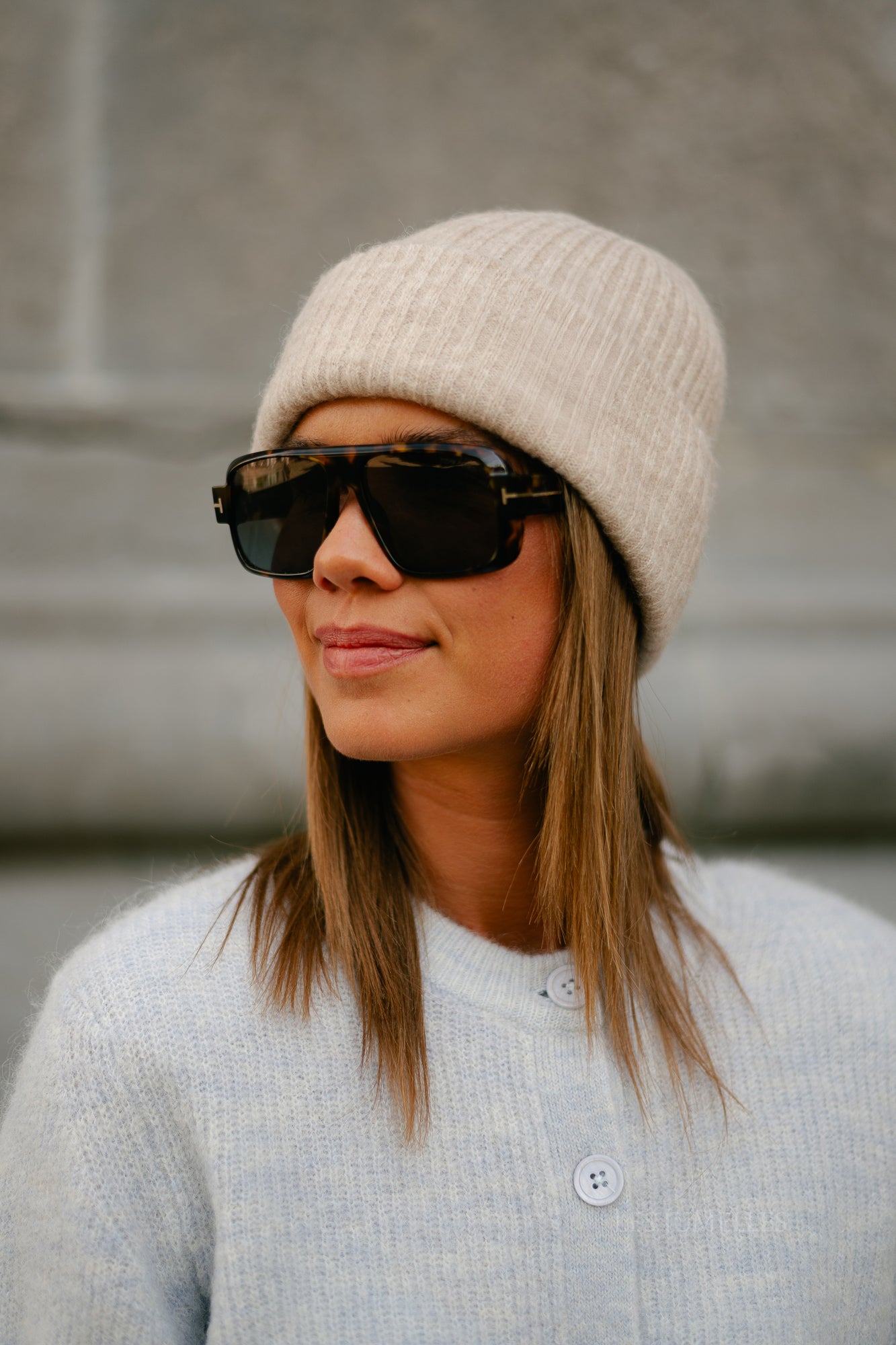 SLFLulu wool blend knit beanie birch melange