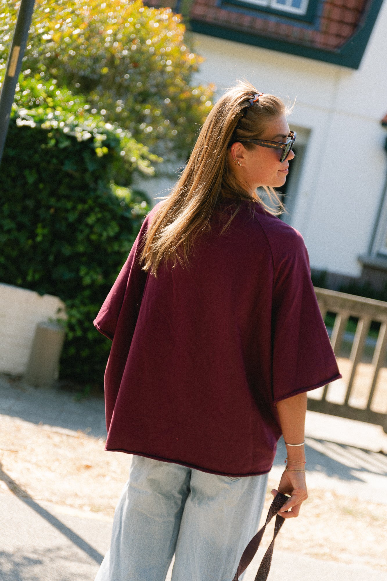 Cassie oversized T-shirt burgundy