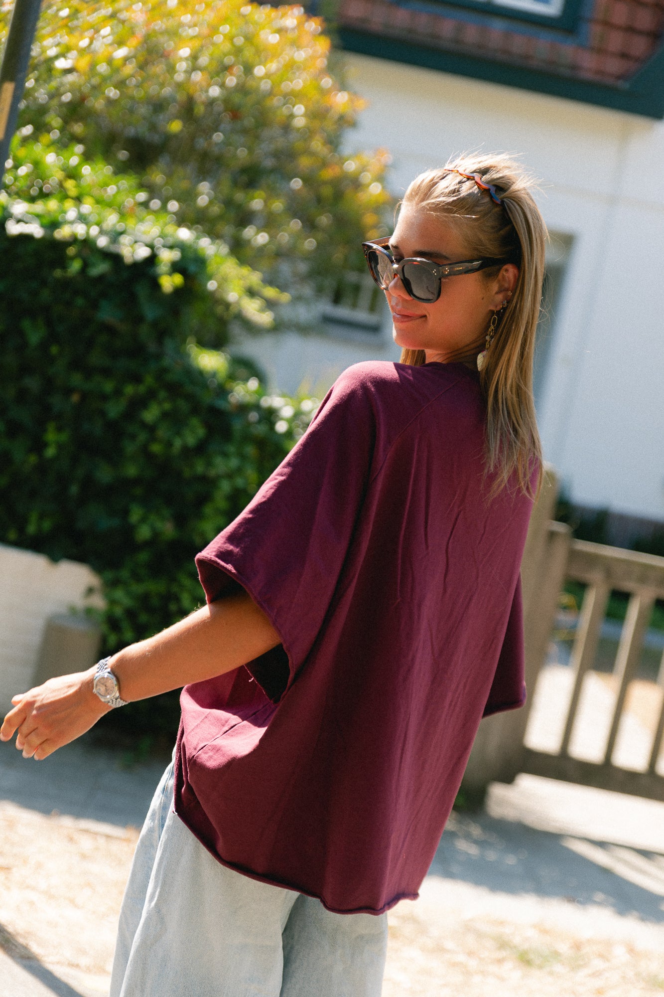 Cassie oversized T-shirt burgundy