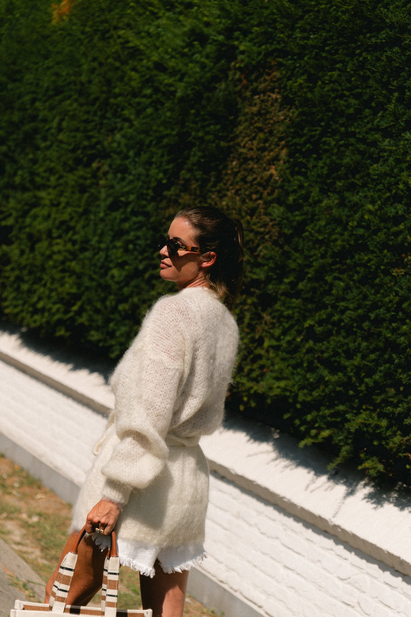 Aline LS knitted cardigan cream