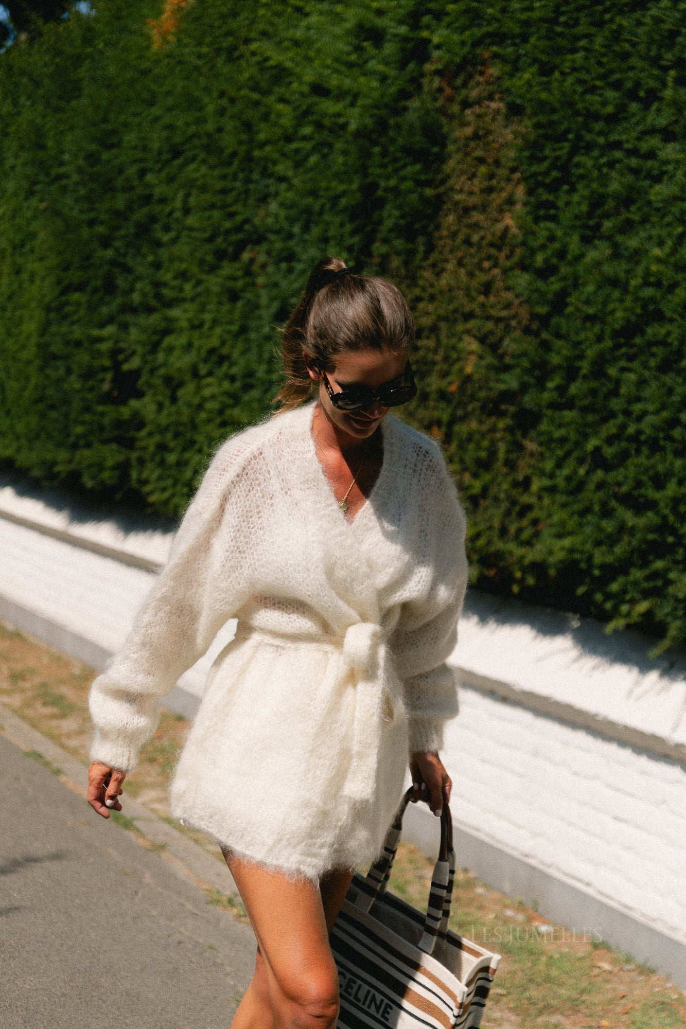 Aline LS knitted cardigan cream