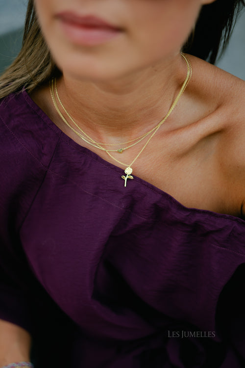 Honourable rose necklace gold plated