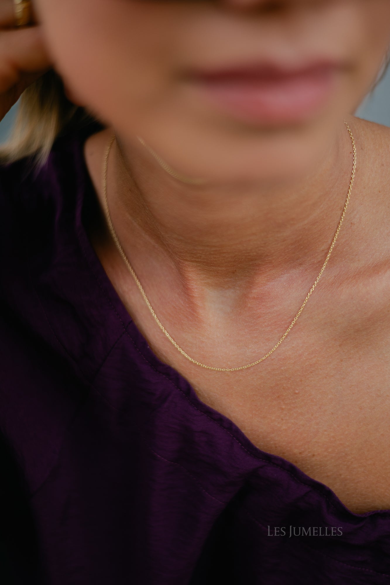 Anchor plain necklace short gold plated