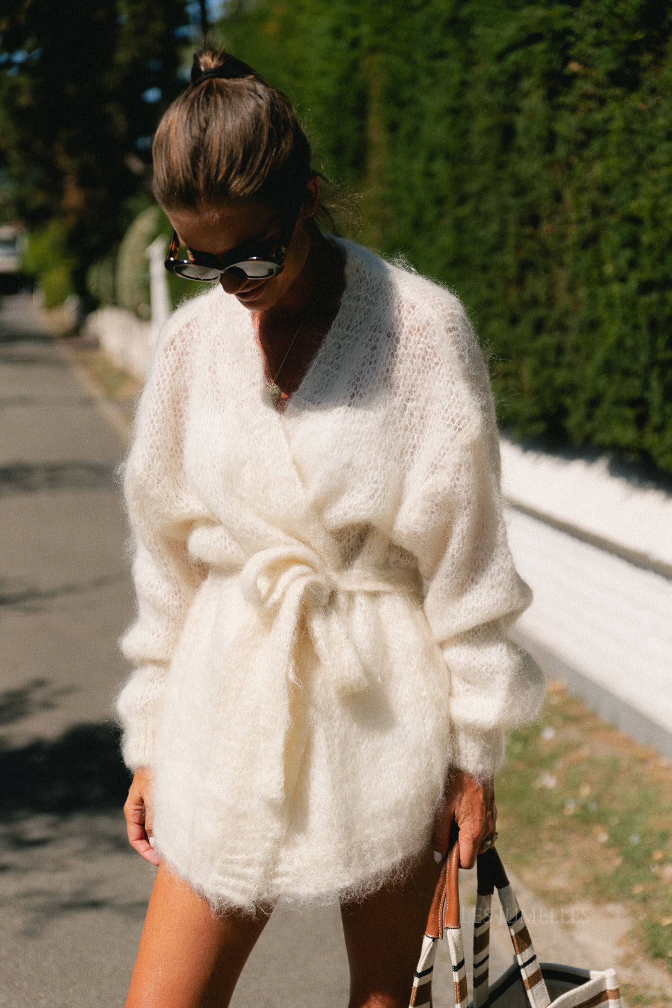 Aline LS knitted cardigan cream