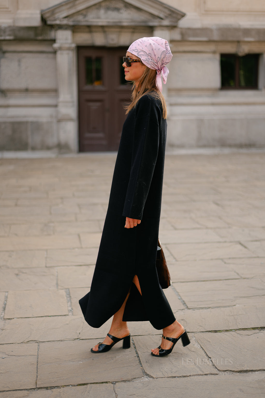 YASElma LS long knit dress black