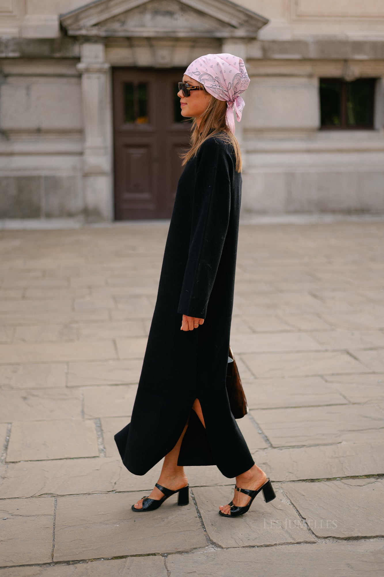 YASElma LS long knit dress black