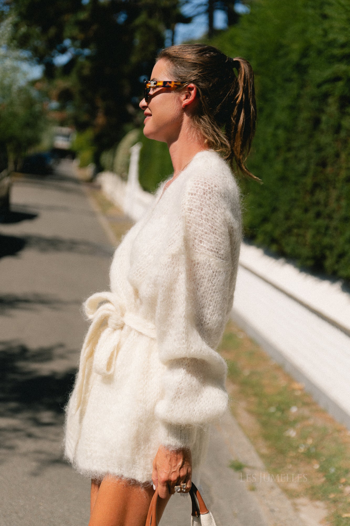 Aline LS knitted cardigan cream