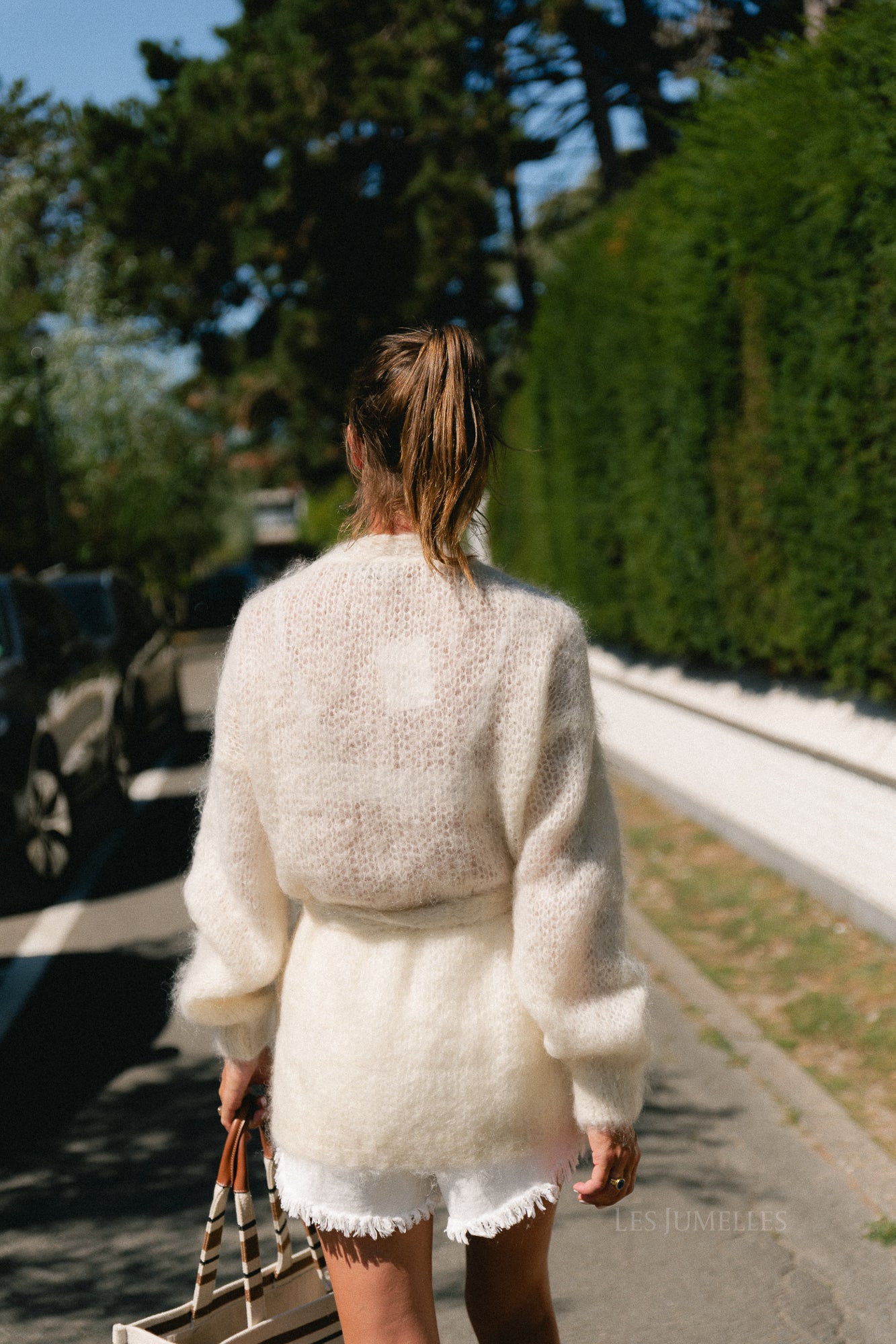 Aline LS knitted cardigan cream
