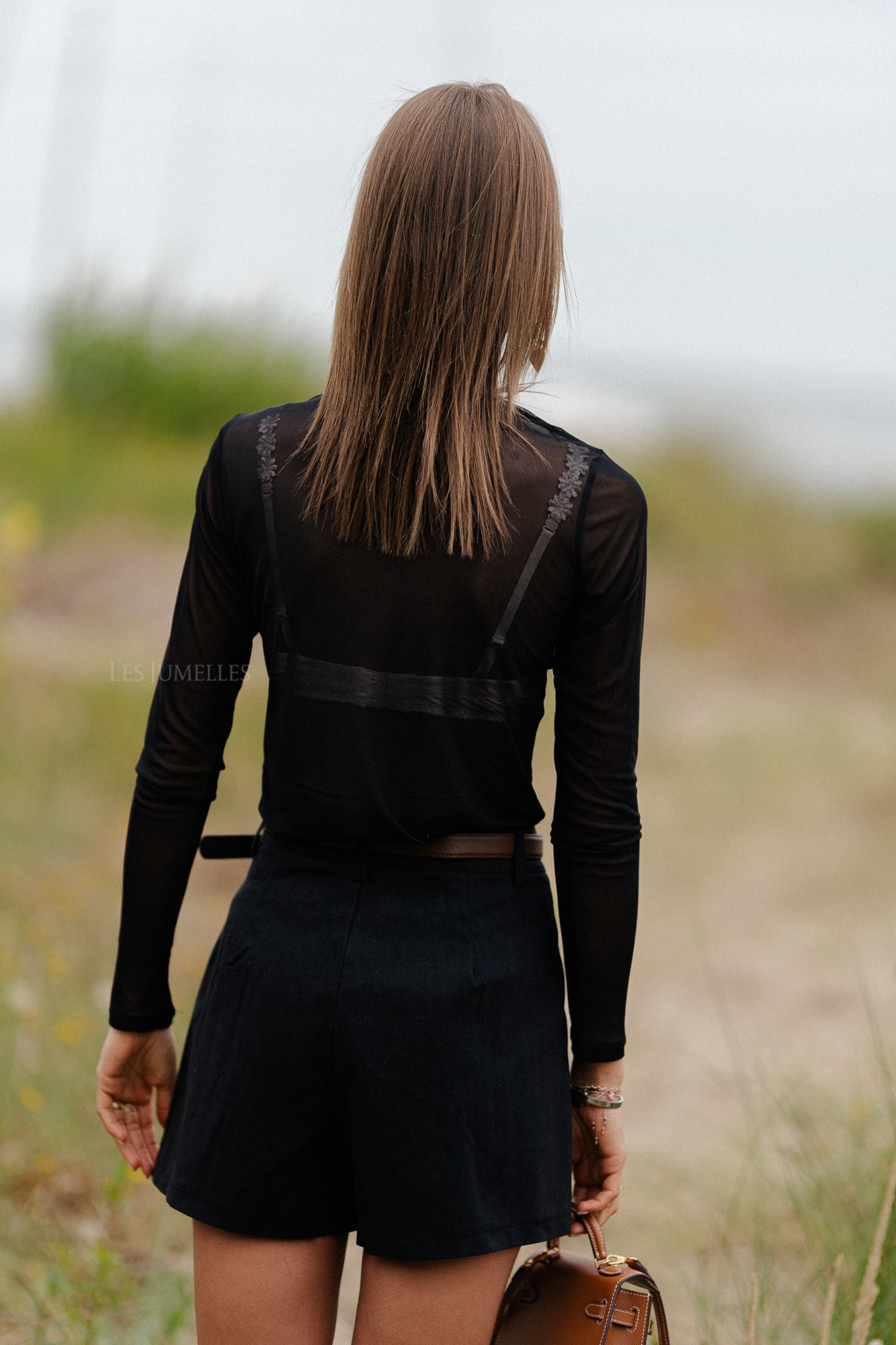 YASHannah LS mesh top black